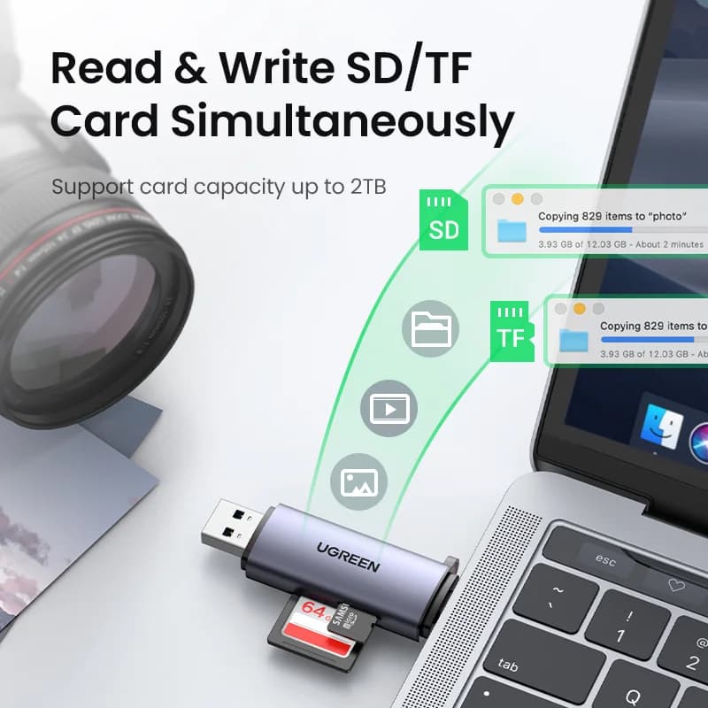 USB 3.0 & USB-C четец за SD/MicroSD карти