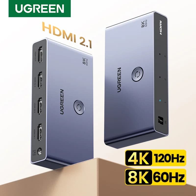 HDMI 2.1 превключвател 3 в 1, изход 8K, с дистанционно