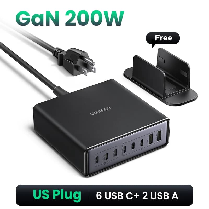 Настолна зарядна станция 200W 8-в-1 GaN