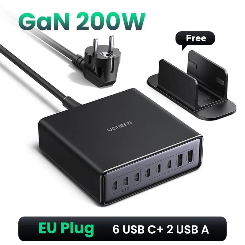 Настолна зарядна станция 200W 8-в-1 GaN