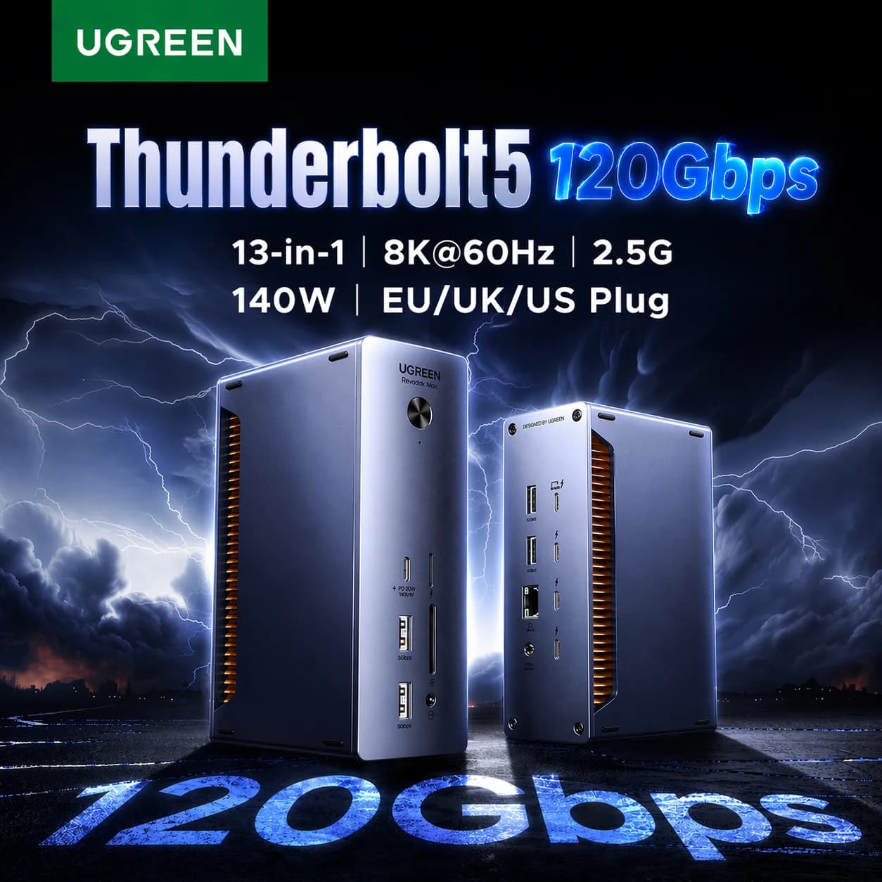 Thunderbolt 5 Докваща станция 120Gbps 8K