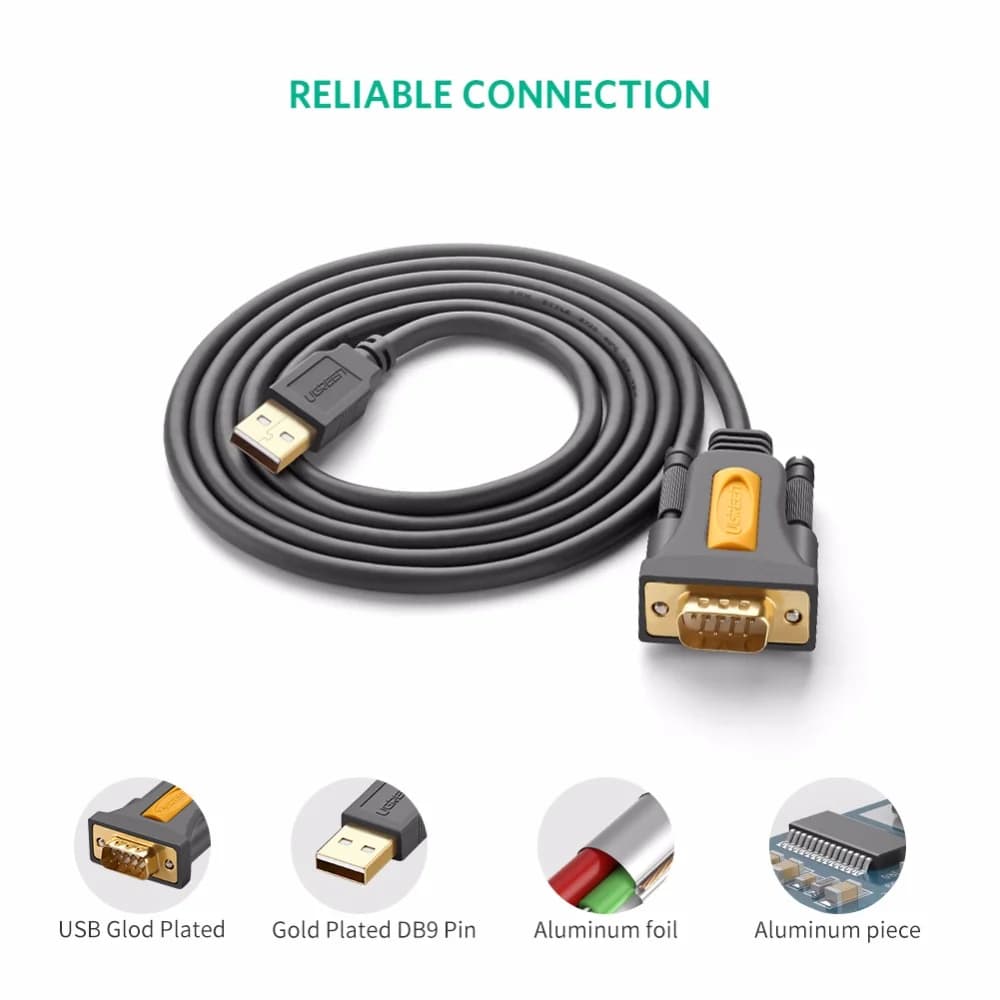 Кабел адаптер от USB към RS232 DB9 серийен порт