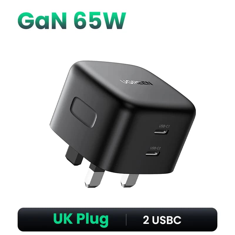 GaN бързо зареждане 100W USB-C, UK щепсел