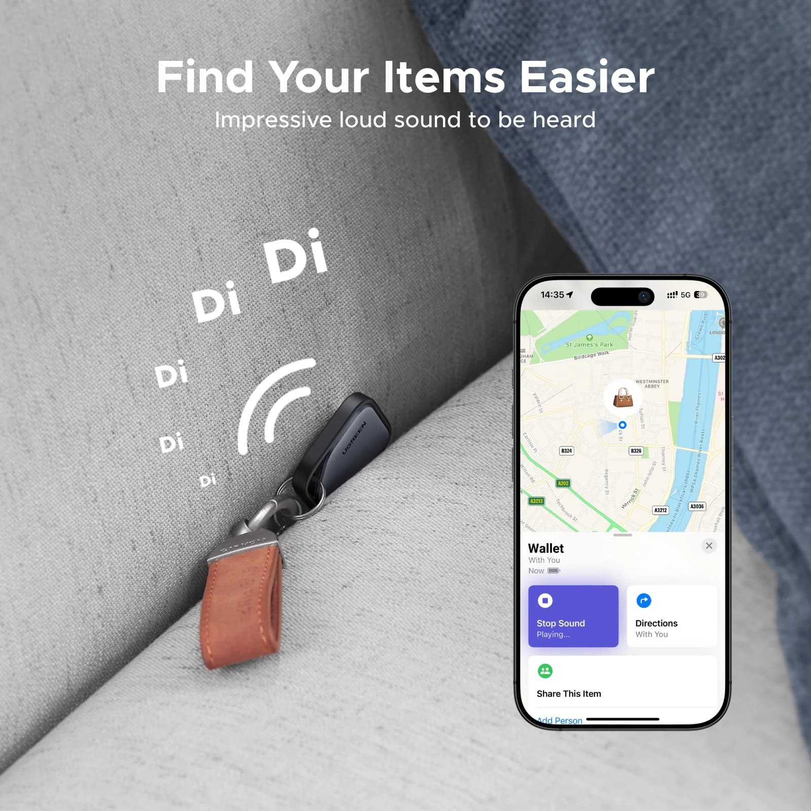 Bluetooth смарт тракер за iOS Find My