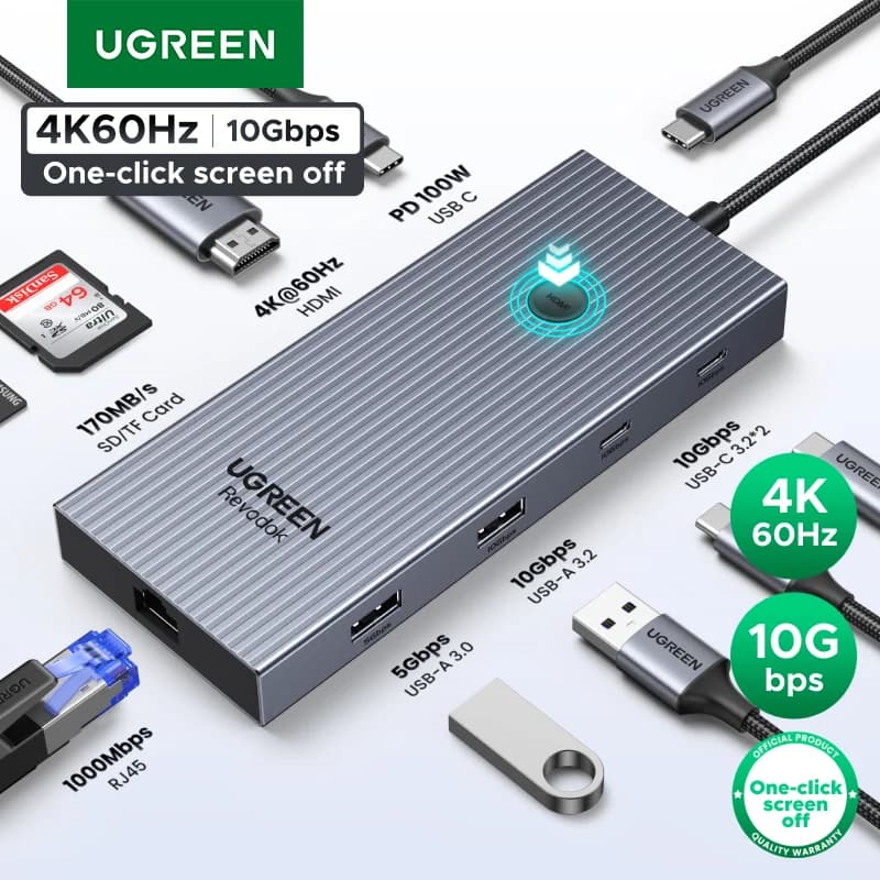 USB-C хъб с 4K HDMI, Ethernet и 100W PD