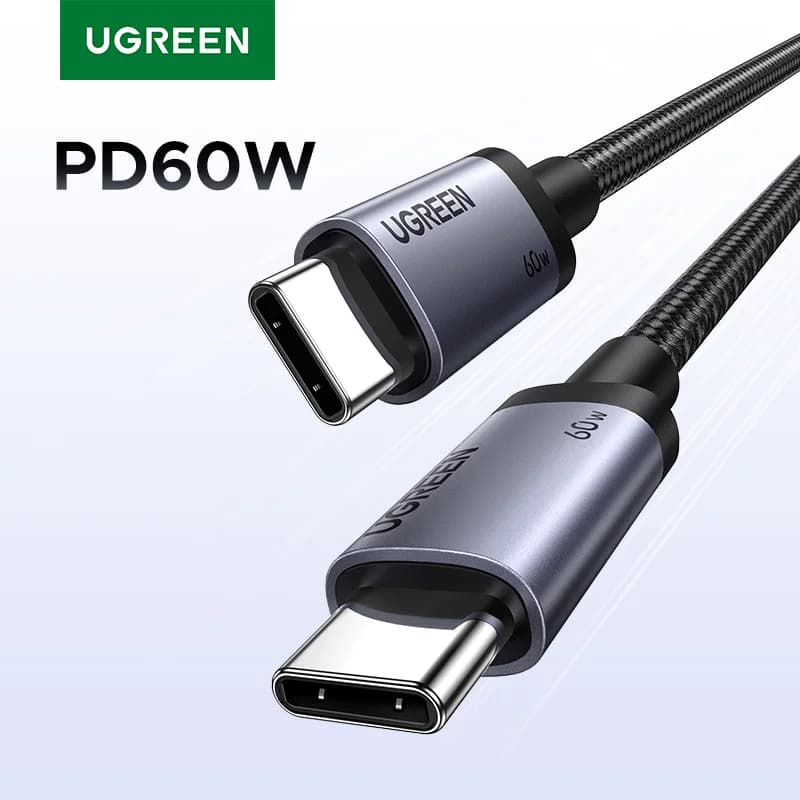 Кабел USB-C към USB-C, 60W PD бързо зареждане