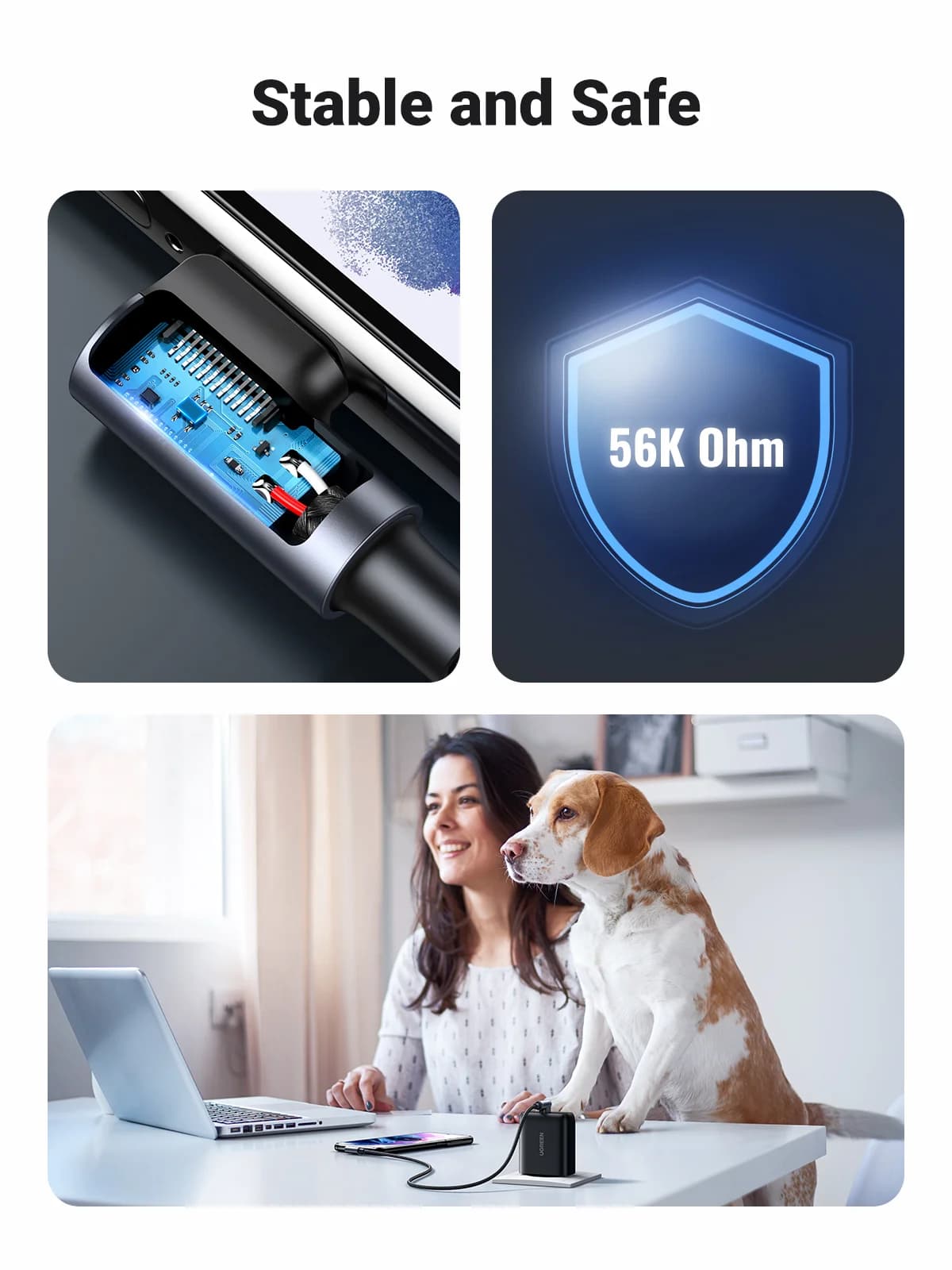 NYLON USB-C към USB-C кабел с ъгъл 90 градуса