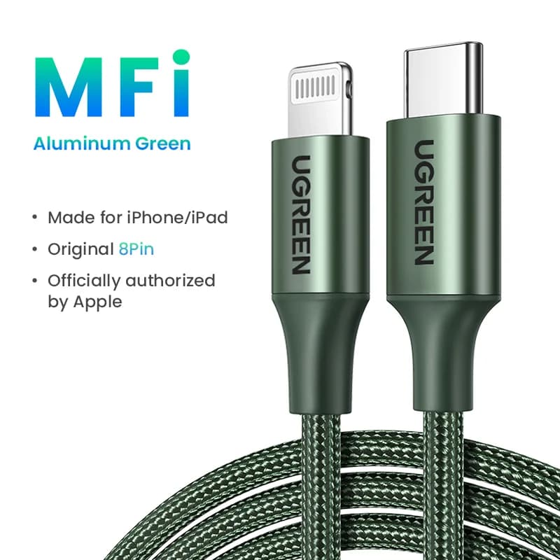 Кабел USB-C към Lightning, 20W PD, MFi