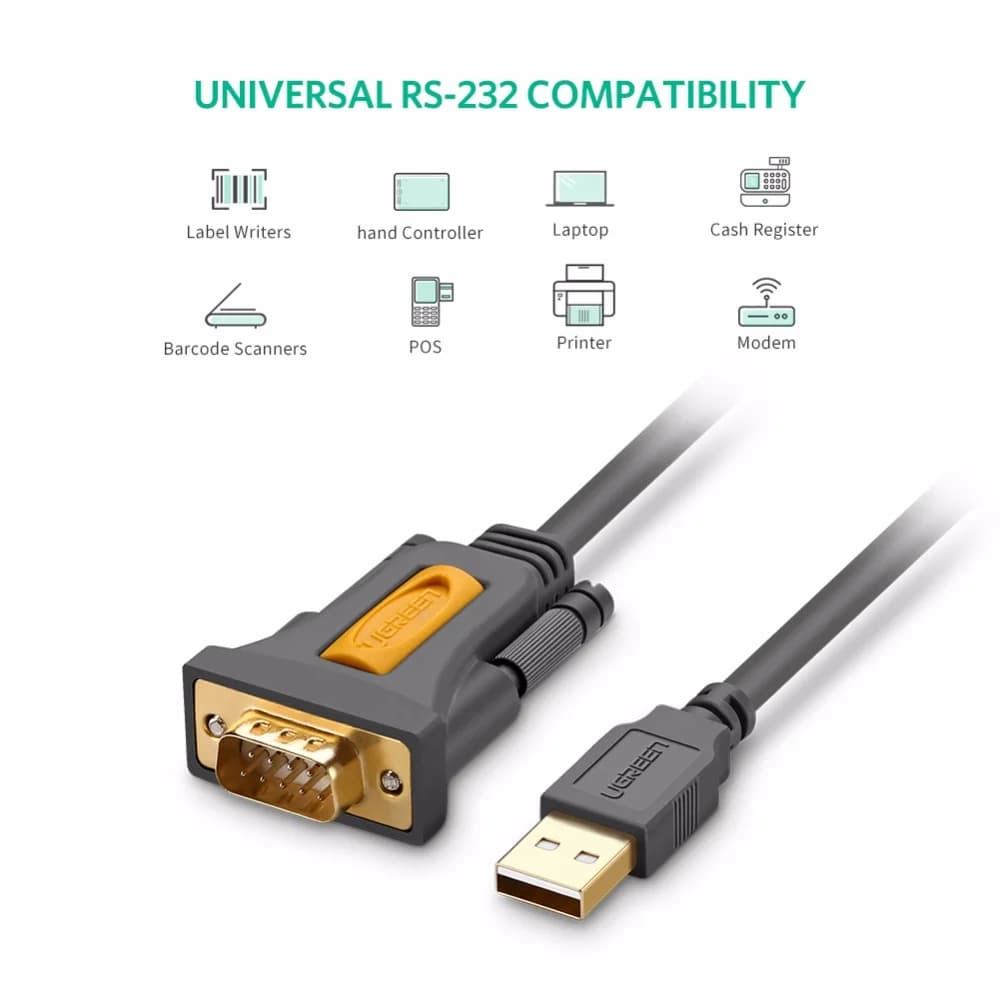 Кабел адаптер от USB към RS232 DB9 серийен порт