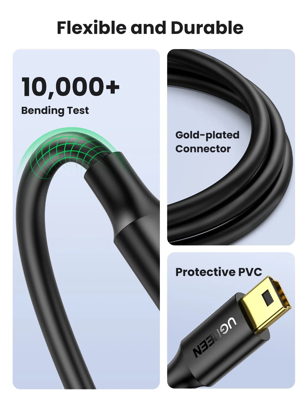 Кабел Mini USB към USB за данни и зареждане