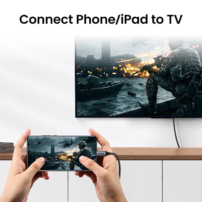 USB-C към HDMI кабел, видео адаптер с 4K резолюция