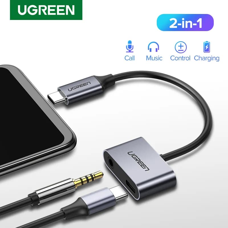 USB-C към 3.5mm AUX аудио адаптер кабел